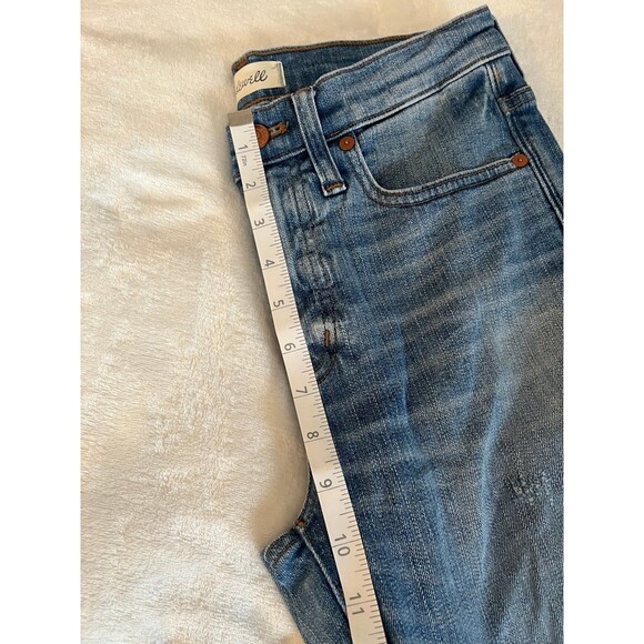 Madewell 27 9” High Rose skinny distressed with holes blue jeans - Picture 9 of 10